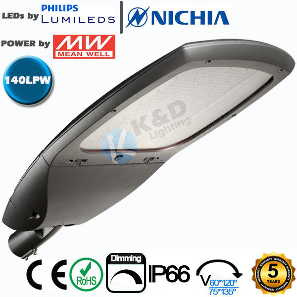 High Efficiency LED Outdoor Street Lights 140Lm/W With 5 Years Warranty